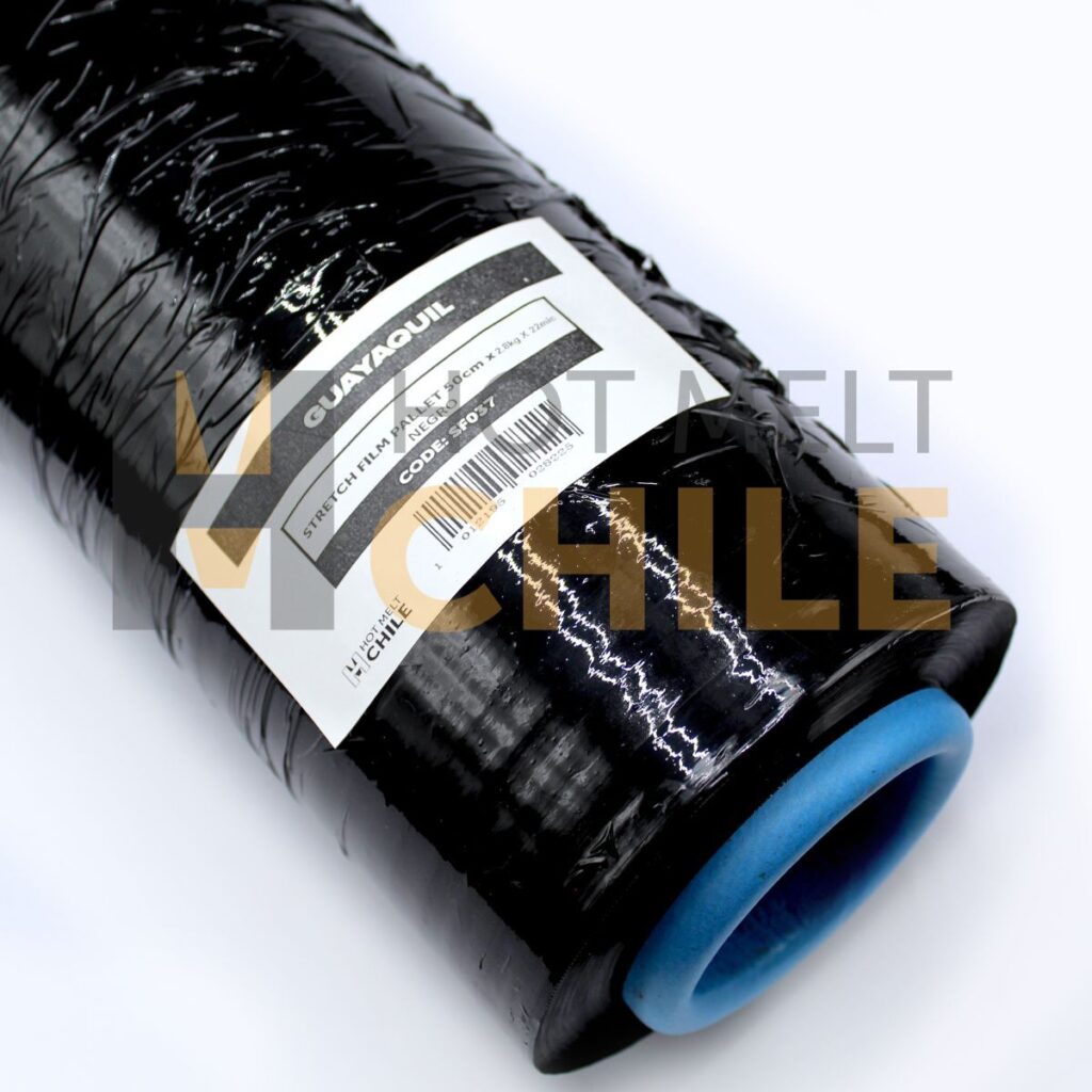 Stretch film negro borde suave 2kg neto